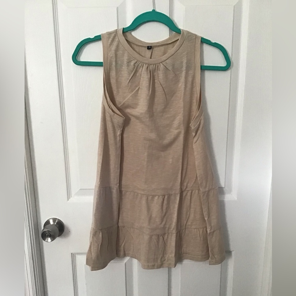 NWOT!  Sleeveless Beige Women's Top